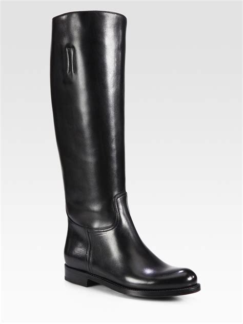 prada black leather riding boots|prada snakeskin boots.